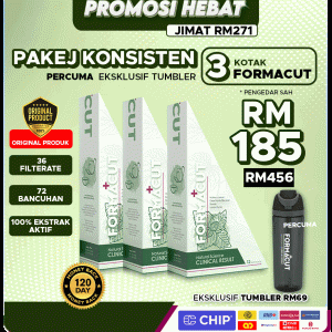 PAKEJ KONSISTEN (3 KOTAK FORMACUT + FREE TUMBLR)